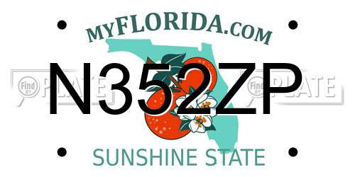 N352ZP Florida License Plate