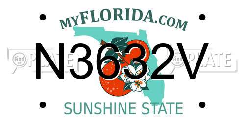 N3632V Florida License Plate