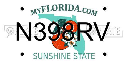 N398RV Florida License Plate