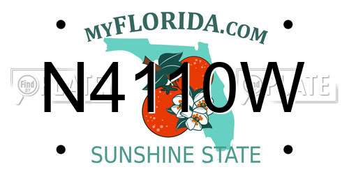 N4110W Florida License Plate