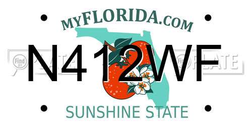 N412WF Florida License Plate
