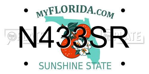 N433SR Florida License Plate