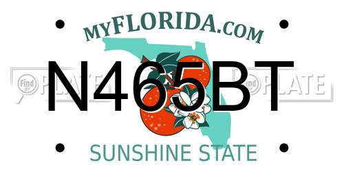 N465BT Florida License Plate