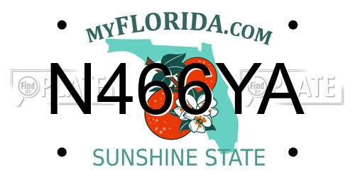 N466YA Florida License Plate