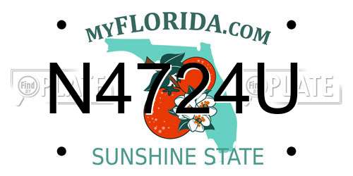 N4724U Florida License Plate