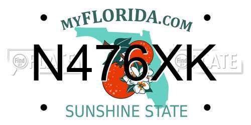 N476XK Florida License Plate