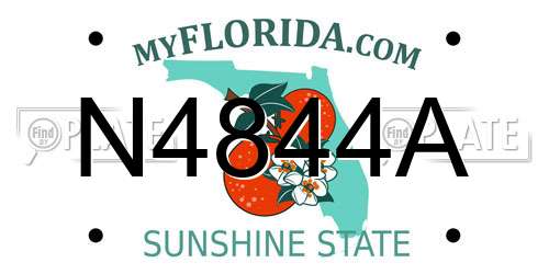 N4844A Florida License Plate