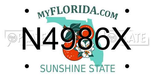 N4986X Florida License Plate