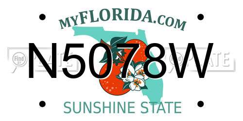 N5078W Florida License Plate