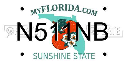 N511NB Florida License Plate