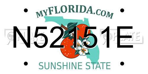 N52151E Florida License Plate