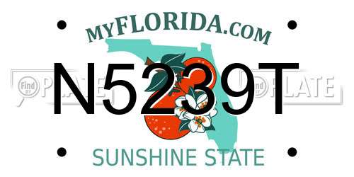 N5239T Florida License Plate