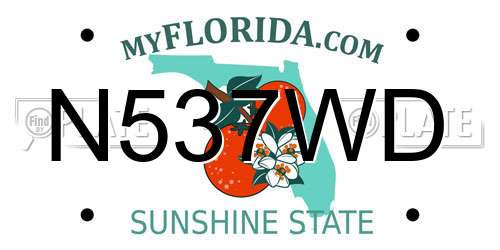 N537WD Florida License Plate
