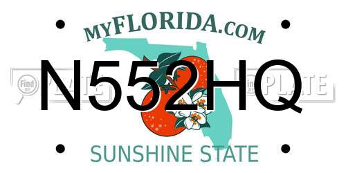 N552HQ Florida License Plate