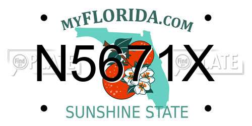 N5671X Florida License Plate