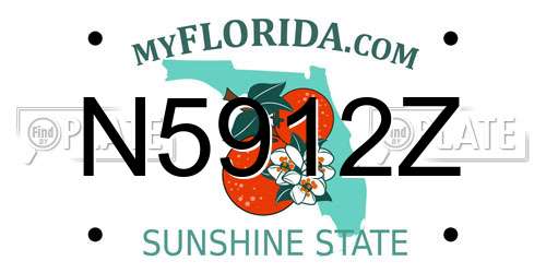 N5912Z Florida License Plate