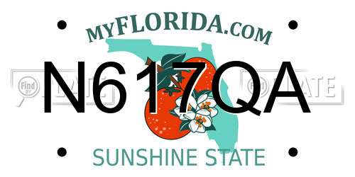 N617QA Florida License Plate