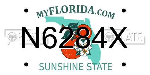 N6284X Florida License Plate