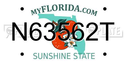 N63562T Florida License Plate