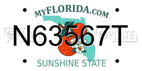 N63567T Florida License Plate