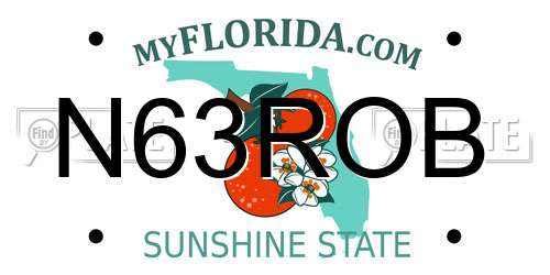 N63ROB Florida License Plate