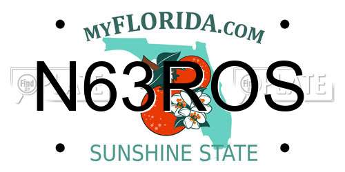 N63ROS Florida License Plate