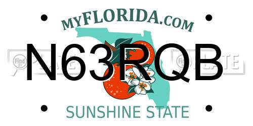 N63RQB Florida License Plate