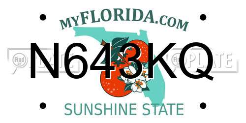 N643KQ Florida License Plate