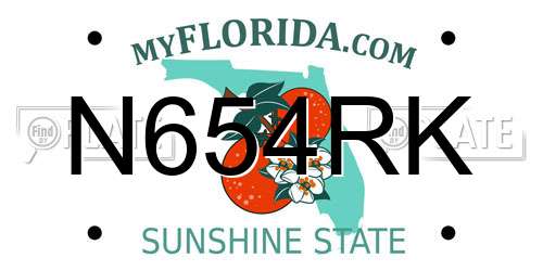 N654RK Florida License Plate