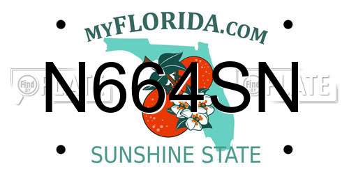 N664SN Florida License Plate