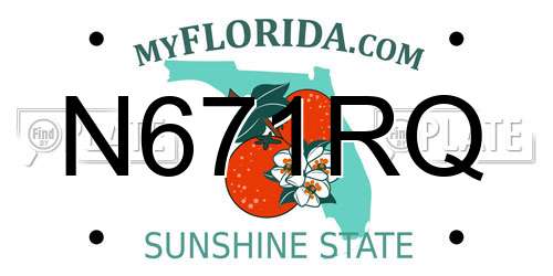N671RQ Florida License Plate
