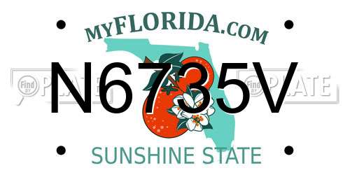 N6735V Florida License Plate