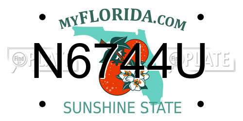 N6744U Florida License Plate