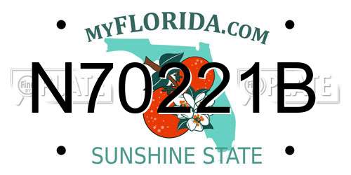 N70221B Florida License Plate
