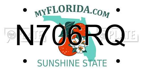 N706RQ Florida License Plate