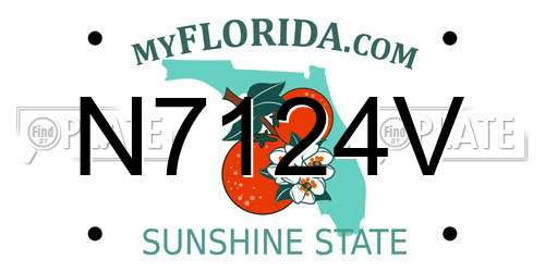 N7124V Florida License Plate