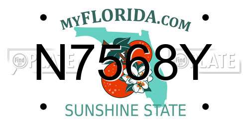 N7568Y Florida License Plate
