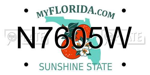 N7605W Florida License Plate