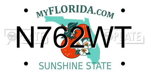 N762WT Florida License Plate