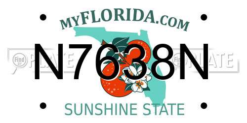 N7638N Florida License Plate