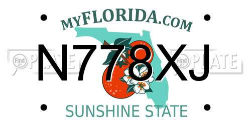 N778XJ Florida License Plate