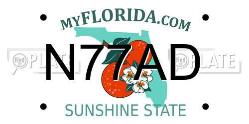 N77AD Florida License Plate