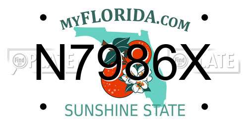 N7986X Florida License Plate