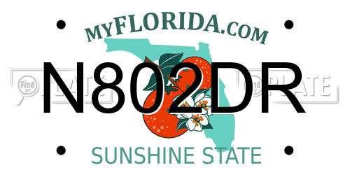 N802DR Florida License Plate
