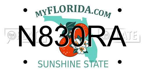 N830RA Florida License Plate