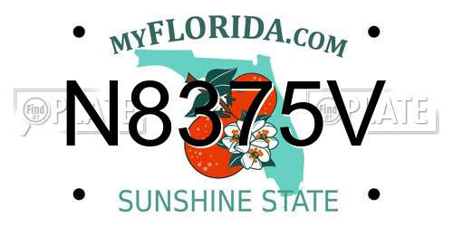 N8375V Florida License Plate