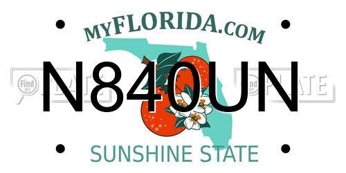 N840UN Florida License Plate