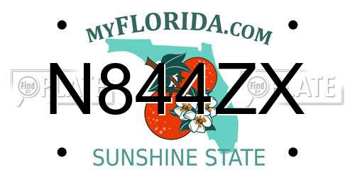 N844ZX Florida License Plate