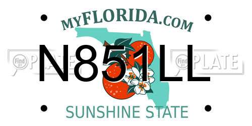 N851LL Florida License Plate