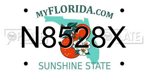 N8528X Florida License Plate